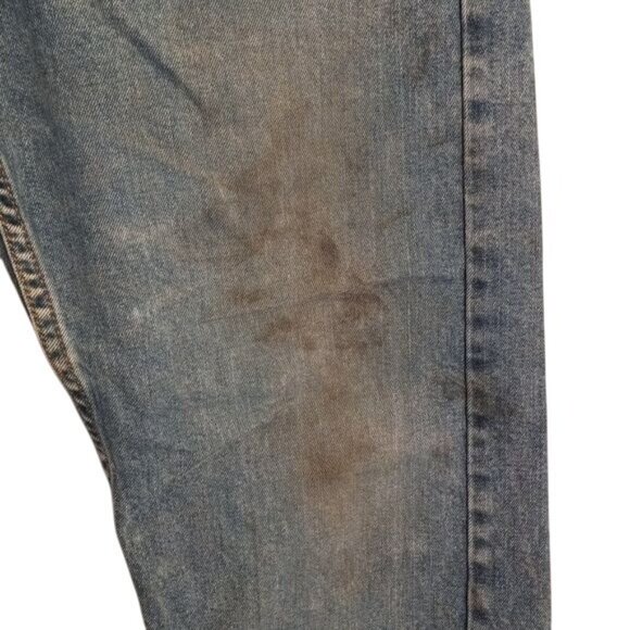 Levis 505 Original Fit W32 L30 Mens Jeans Distressed Blue Denim - Picture 12 of 15